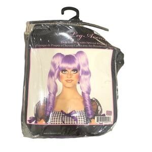 NWT Purple Dolly Bob Wig w/ Optional Ringlet Clips Leg Avenue Halloween Costume